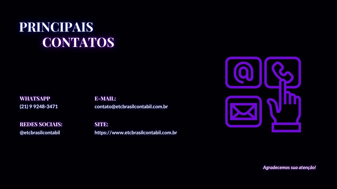 Card de Contatos com ícones de telefone, e-mail e redes sociais.